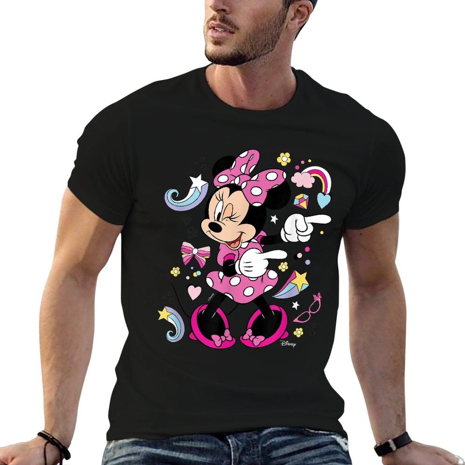 Mickey  Friends- Minnie Mouse Graphic Only  Fade-proof Color T-Shirt