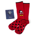 Disney Mickey Mouse Pie-Eyed Red Sock and Mickey Blue Lapel Pin Gift Set
