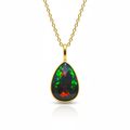 Black Fire Opal Rose Cut Necklace