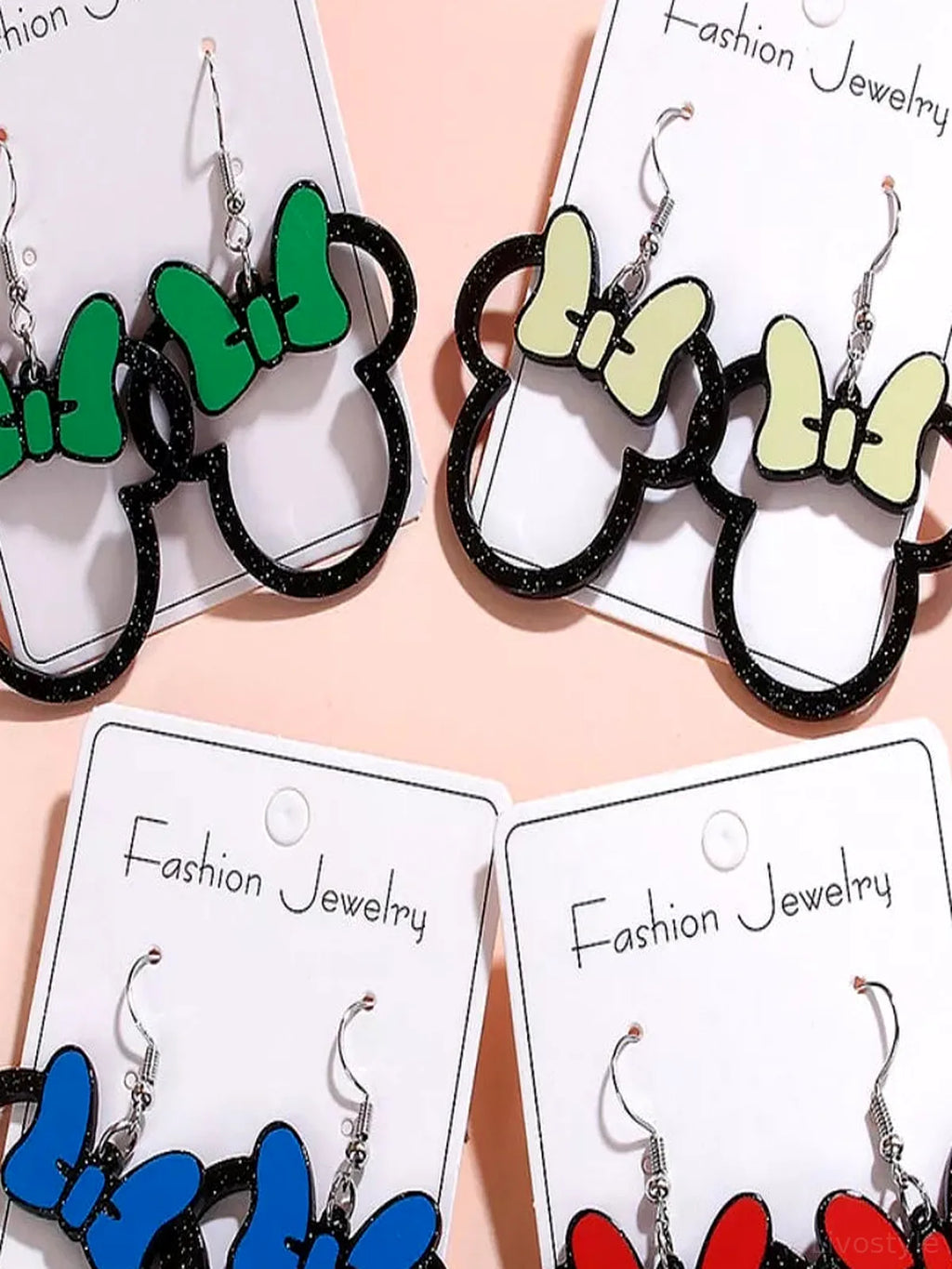 Mickey Mouse Bow Drop Earrings